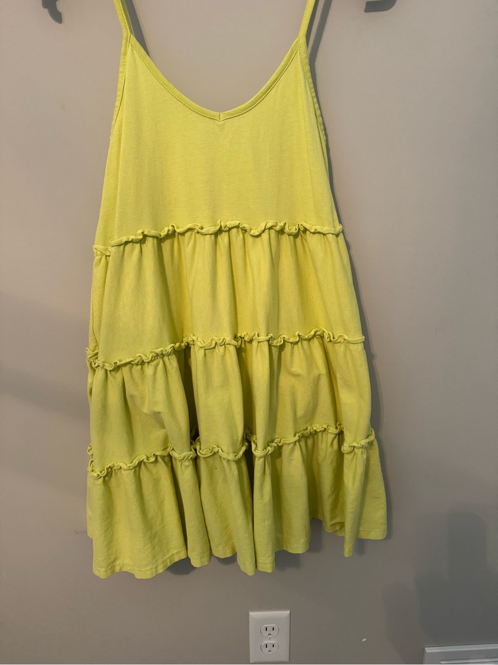 Zara Bright Yellow Tiered A-Line Sundress
